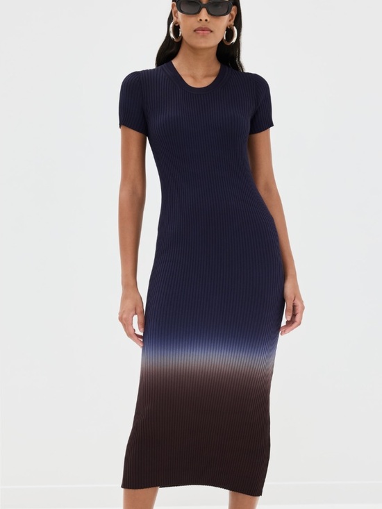 STAUD Dresses & Skirts - Staud Colleen dip dye ribbed stretch dress